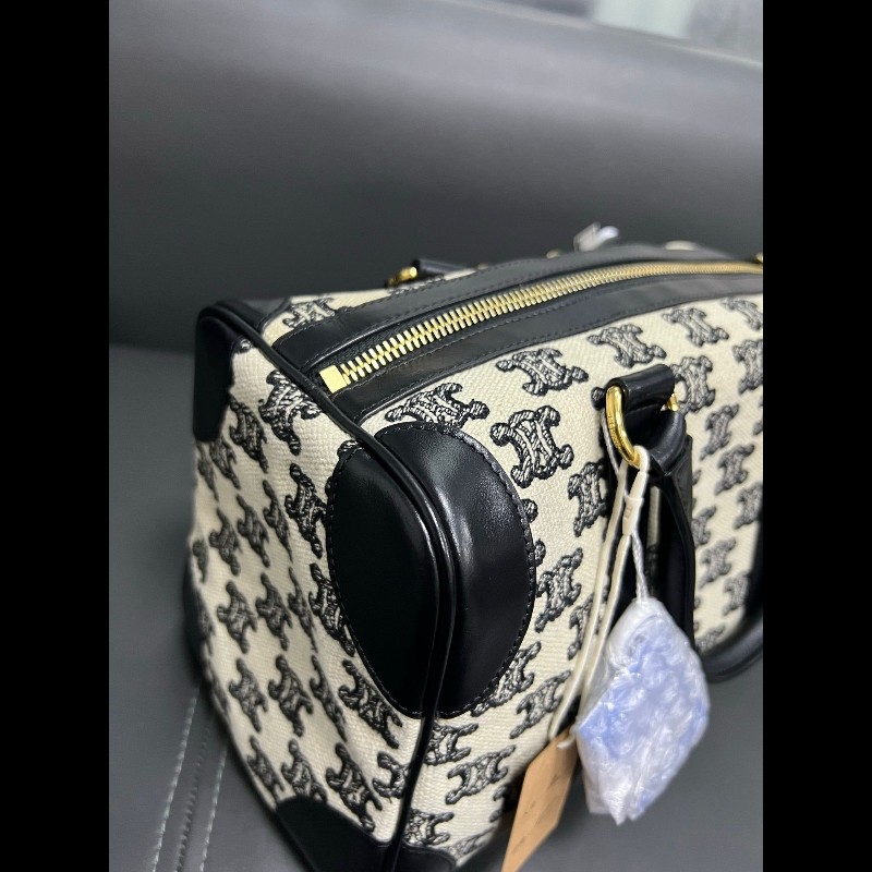 Celine Boston bag 
黑白老花刺繡波士頓手提包-13