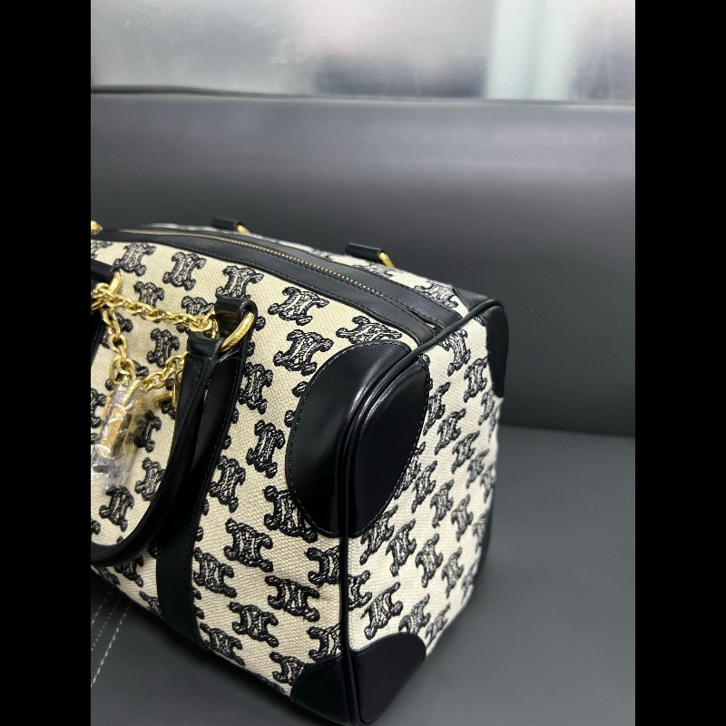 Celine Boston bag 
黑白老花刺繡波士頓手提包-15
