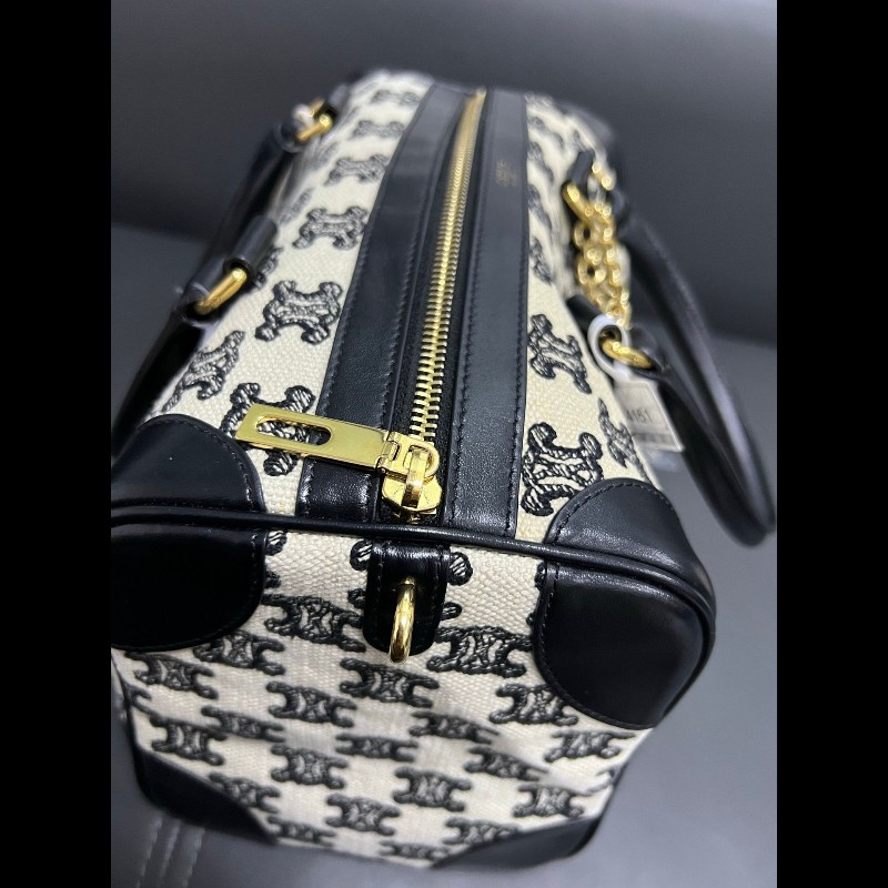 Celine Boston bag 
黑白老花刺繡波士頓手提包-17