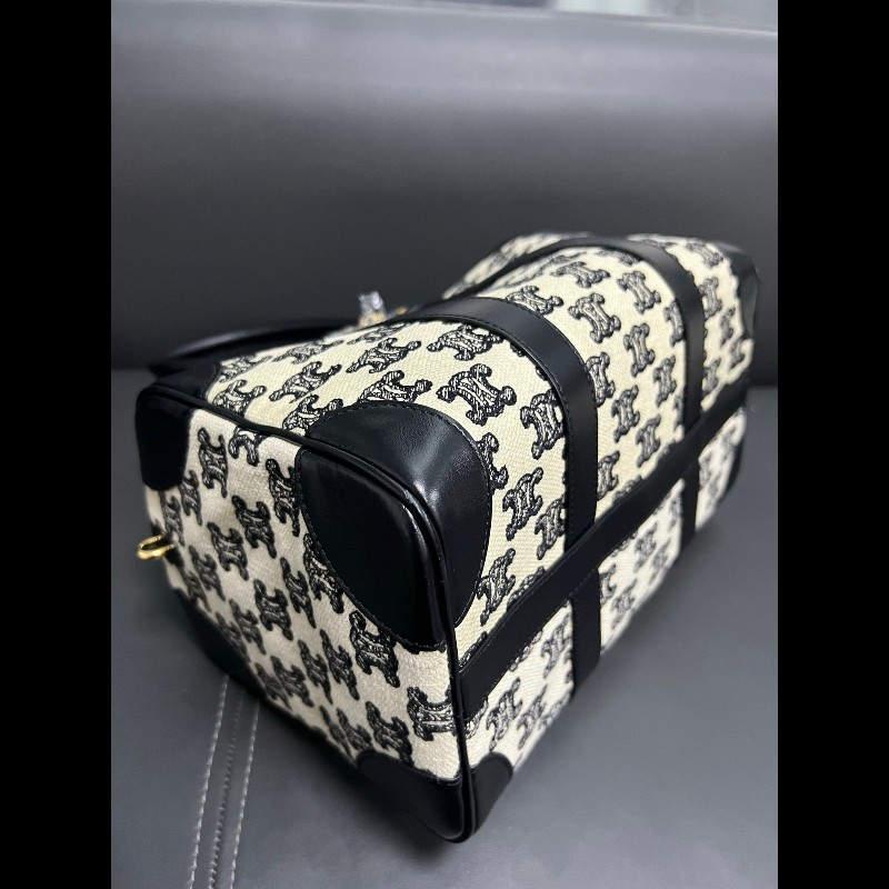 Celine Boston bag 
黑白老花刺繡波士頓手提包-18