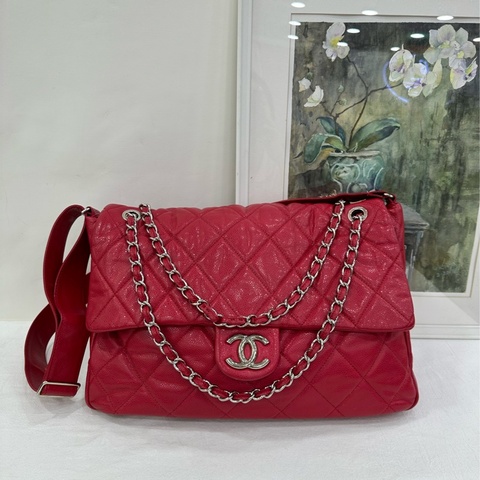 Chanel 香奈兒 荔枝皮2way寬肩帶機場井柏然同款XXL 原廠成色 13 開 無卡