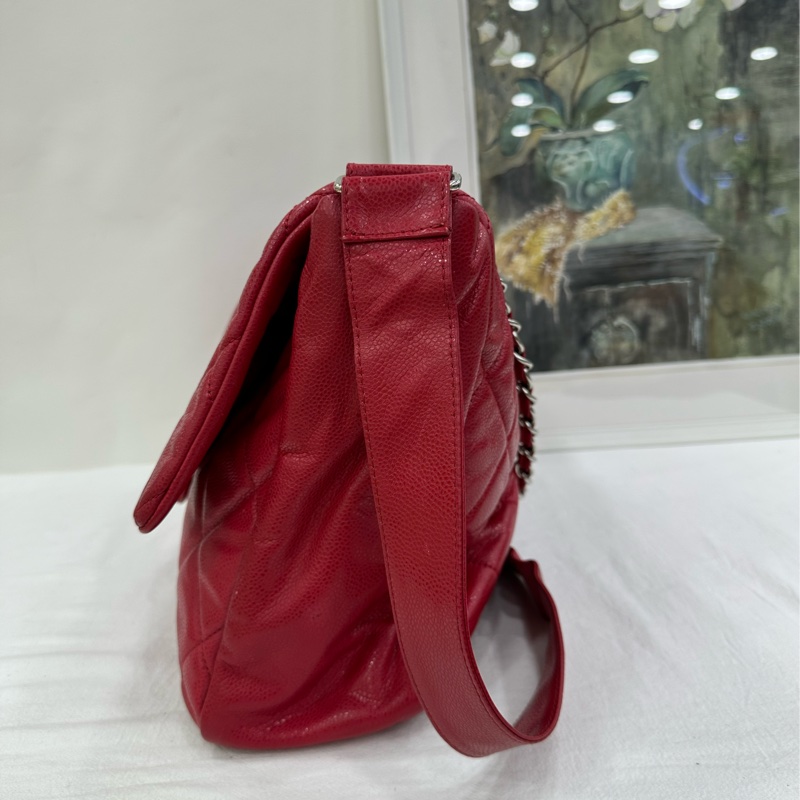 Chanel 香奈兒 荔枝皮2way寬肩帶機場井柏然同款XXL 原廠成色 13 開 無卡-2