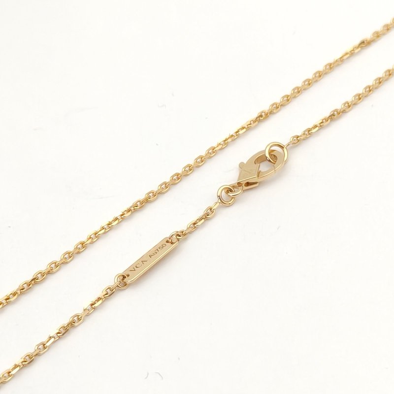 Van Cleef & Arpels VintageAlhambra中號單花項鏈鐳射18K黃金項鏈黃金項鍊-4