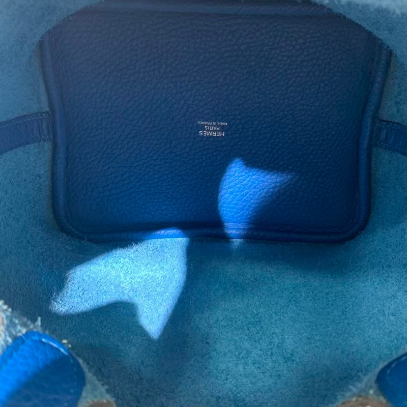 H Hermes愛馬仕水桶包18 b3坦桑尼亞籃 tc皮y刻銀扣，超級顯白百搭-10