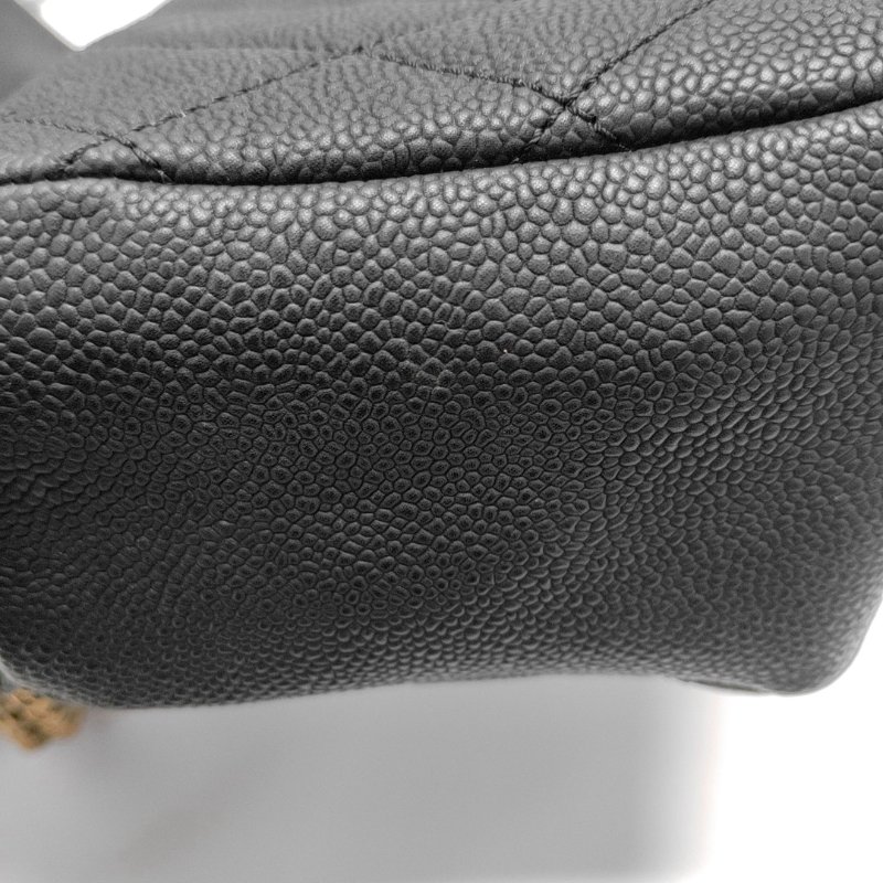 CHANEL CLASSIC FLAP黑色荔枝紋牛皮菱格紋絎縫單肩包斜挎包手提包金色五金17開可拆卸肩帶-12