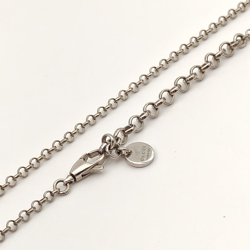 GUCCI AG925銀GG浮雕logo項鏈項鍊-4