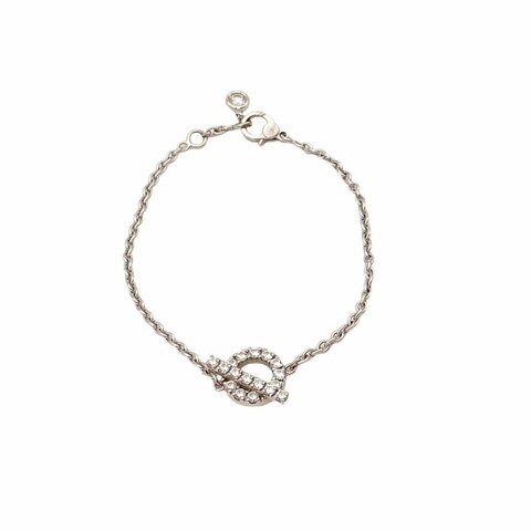 HERMES Finesse小Q手鏈滿鑽18k18K白金/鑽石XS白金手鍊／手環