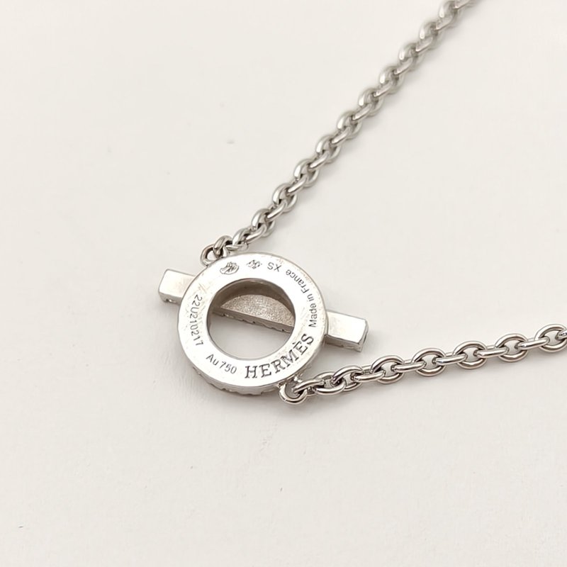 HERMES Finesse小Q手鏈滿鑽18k18K白金/鑽石XS白金手鍊／手環-2
