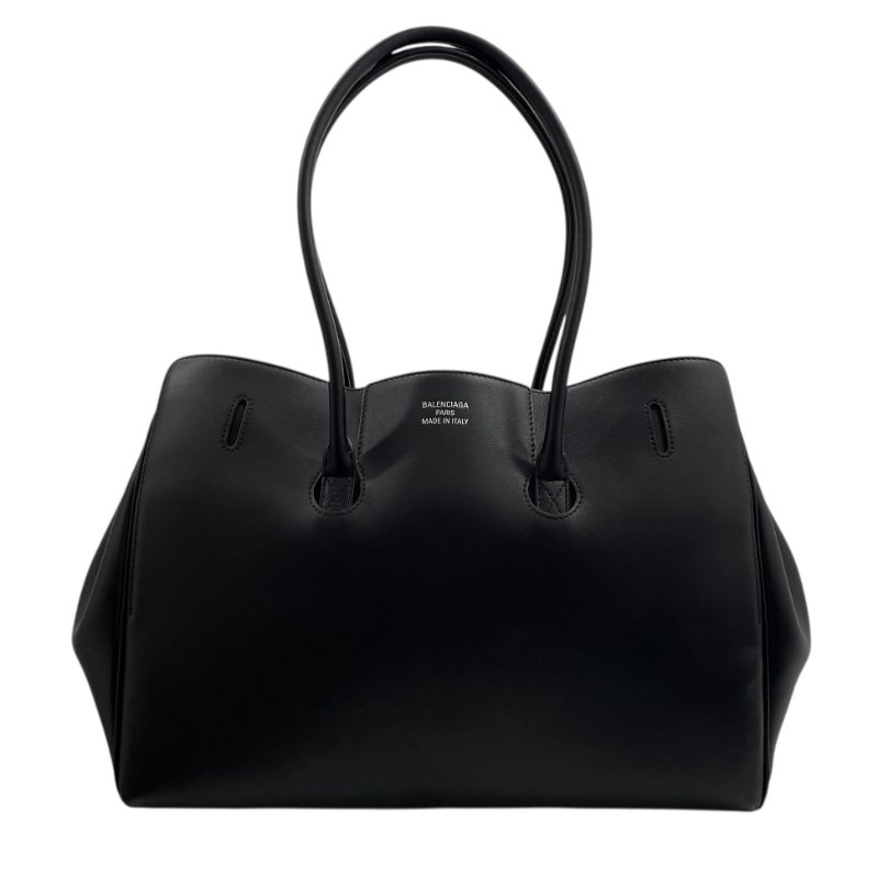 BALENCIAGA 巴黎世家 BEL AIR 手提包 皮革 黑色 銀扣-2