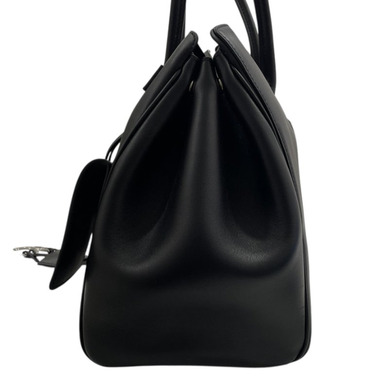 BALENCIAGA 巴黎世家 BEL AIR 手提包 皮革 黑色 銀扣-3