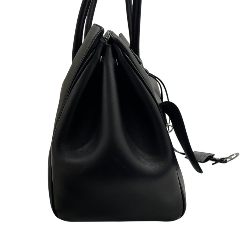 BALENCIAGA 巴黎世家 BEL AIR 手提包 皮革 黑色 銀扣-4