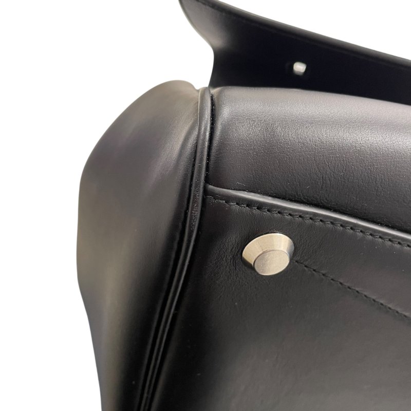 BALENCIAGA 巴黎世家 BEL AIR 手提包 皮革 黑色 銀扣-6