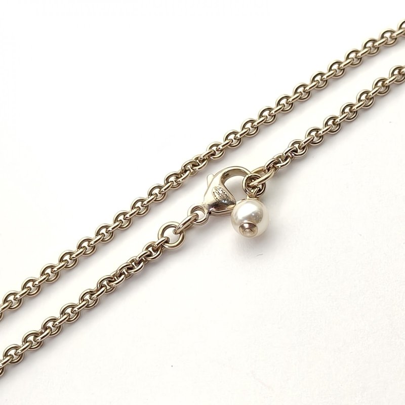 CHANEL 合金雙c黑色水鑽皮穿鏈項鏈項鍊-4