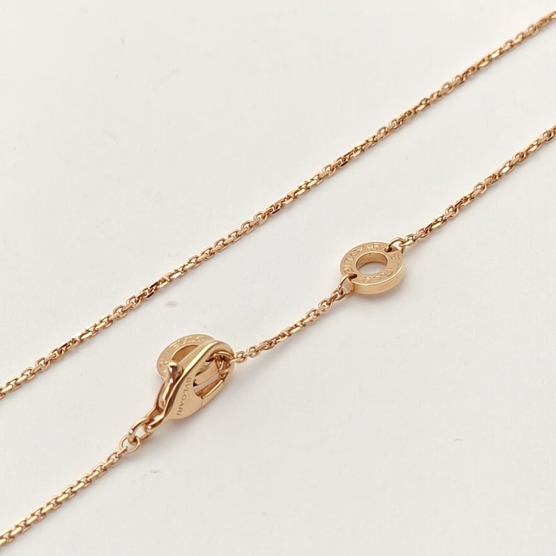 BVLGARI DIVASDREAM白母貝單鑽18K金小扇子項鏈18K玫瑰金/白貝母項鏈玫瑰金項鍊-4