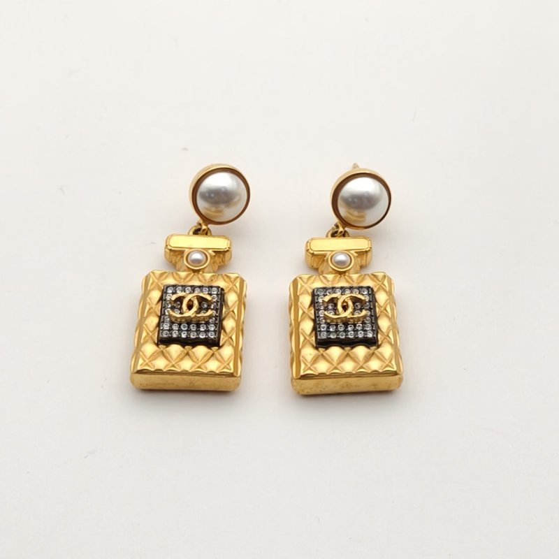 CHANEL 合金21V香水瓶耳釘耳環-1