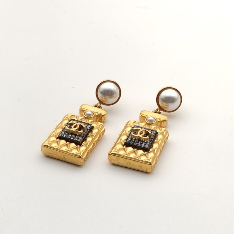 CHANEL 合金21V香水瓶耳釘耳環-3