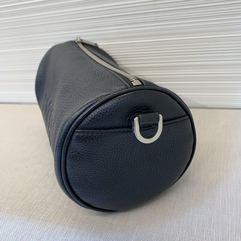 Dior迪奧 全皮黑色牛皮斜挎圓筒包 -1