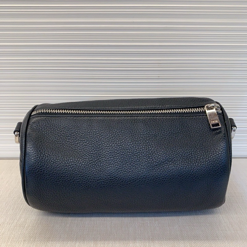 Dior迪奧 全皮黑色牛皮斜挎圓筒包 -2