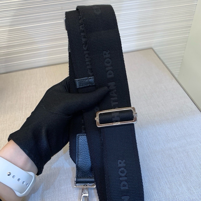 Dior迪奧 全皮黑色牛皮斜挎圓筒包 -5