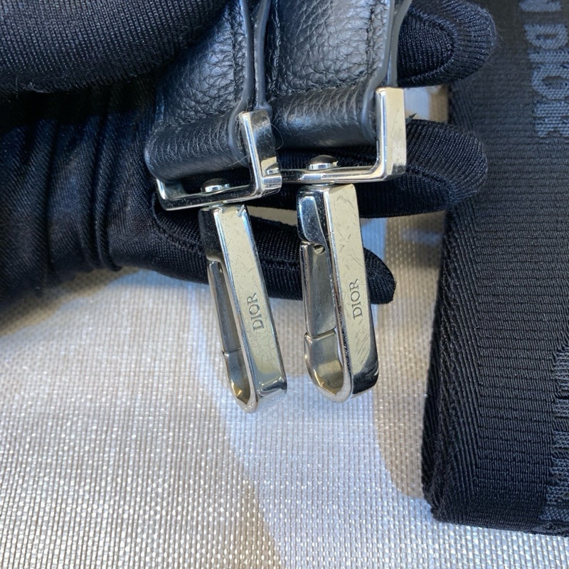 Dior迪奧 全皮黑色牛皮斜挎圓筒包 -6