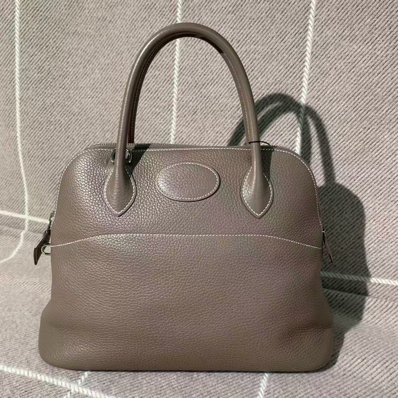 Hermes愛馬仕bolide31大🐘灰tc皮銀扣T刻-0