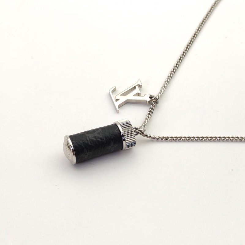 LOUIS VUITTON 合金香水瓶Logo項鏈項鍊-3