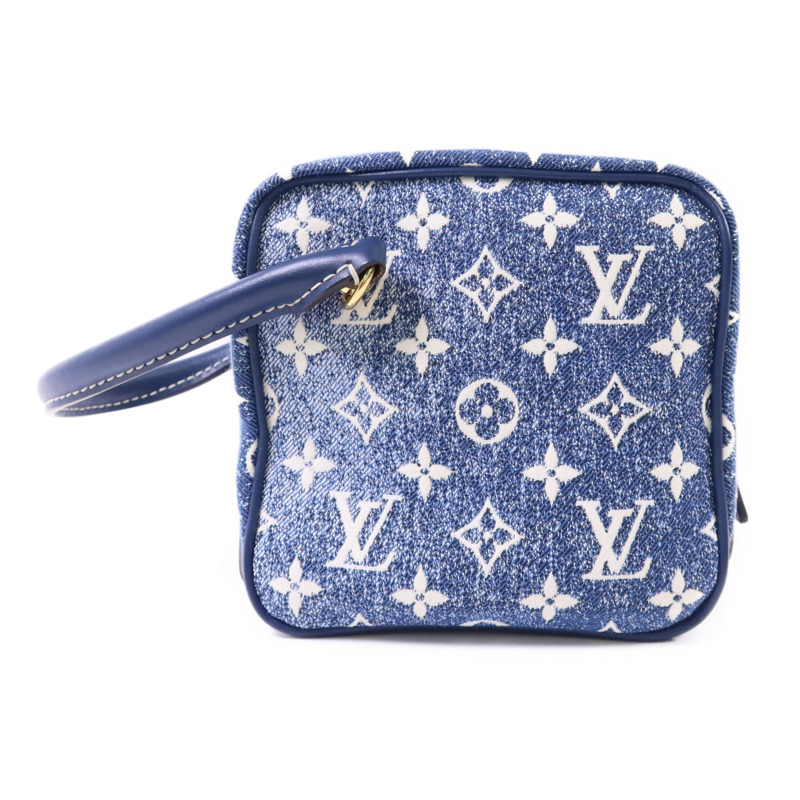 LOUIS VUITTON Monogram Denim Square Bag金扣手挽袋-1