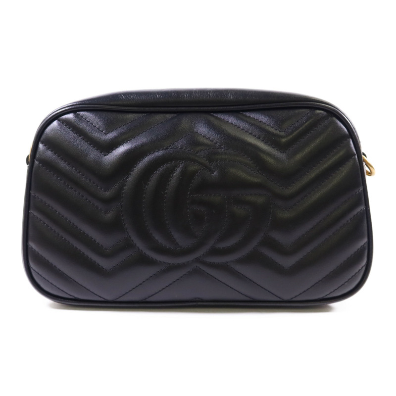 GUCCI 牛皮皮革GG Marmont Small金扣鏈帶肩背袋-1