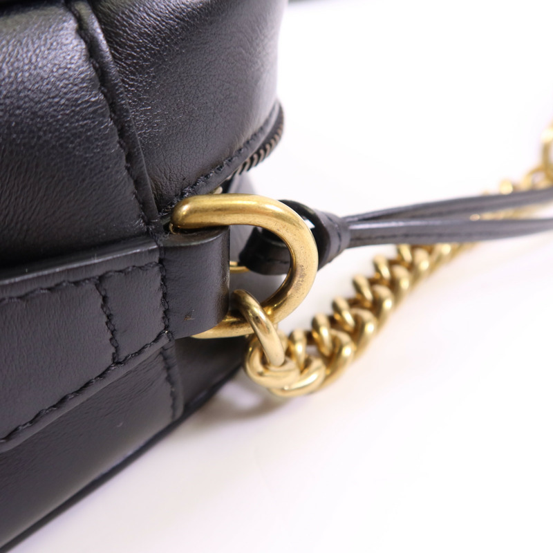 GUCCI 牛皮皮革GG Marmont Small金扣鏈帶肩背袋-10