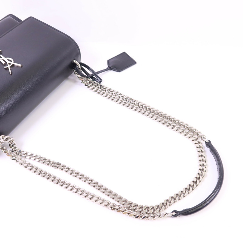 SAINT LAURENT 牛皮皮革Sunset Medium銀扣鏈帶肩背袋-4