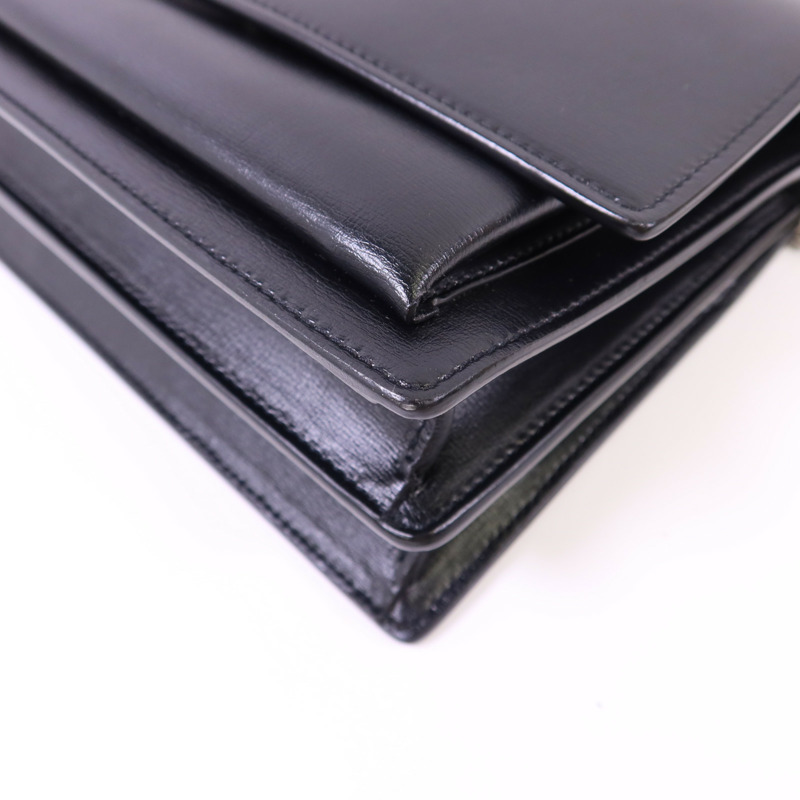 SAINT LAURENT 牛皮皮革Sunset Medium銀扣鏈帶肩背袋-11