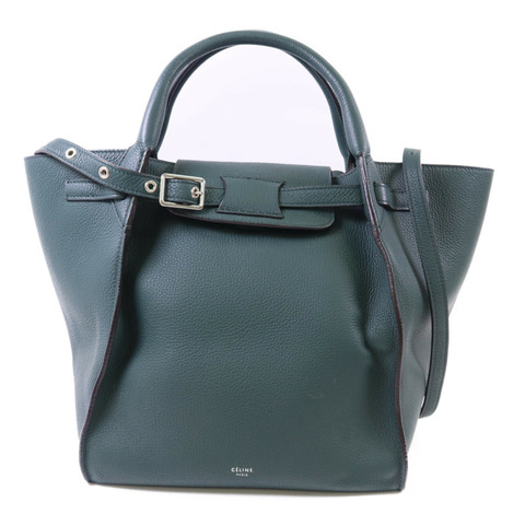 CELINE 牛皮皮革Small Big Bag銀扣肩背袋