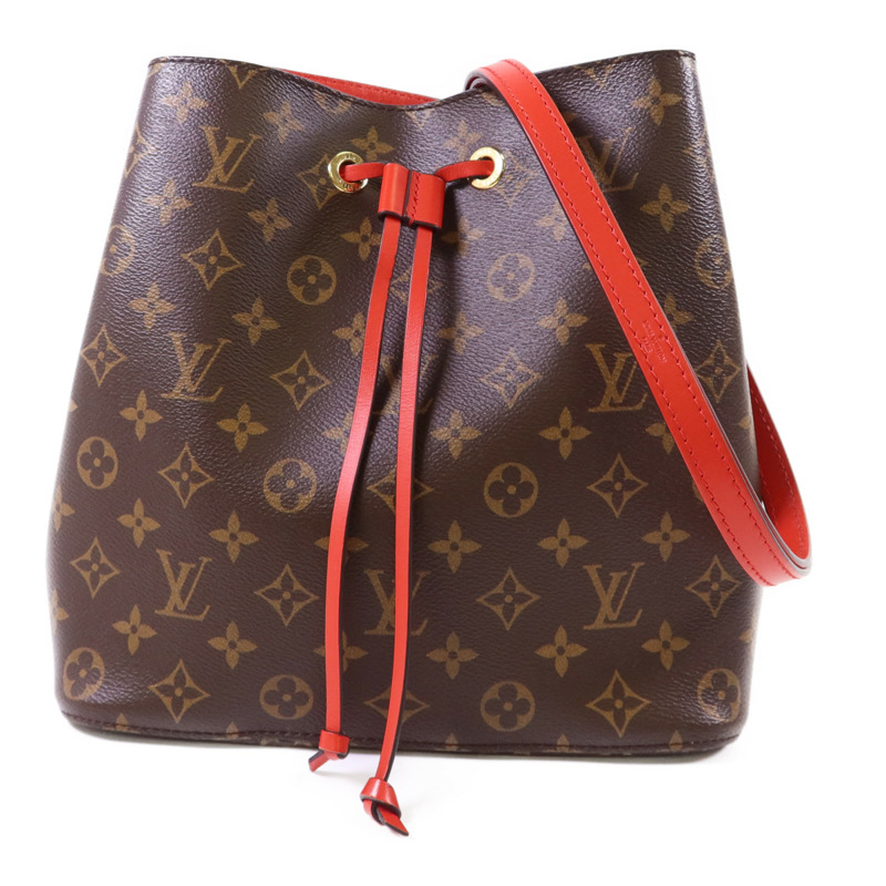 LOUIS VUITTON Monogram Neo Noe Bucket Bag金扣肩背袋Coquelicot-0