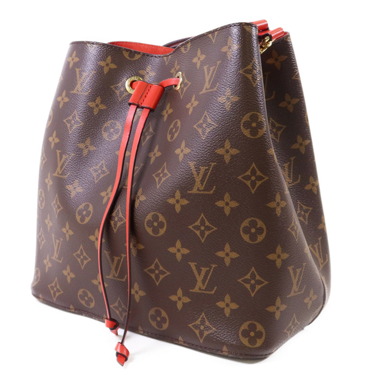 LOUIS VUITTON Monogram Neo Noe Bucket Bag金扣肩背袋Coquelicot-2