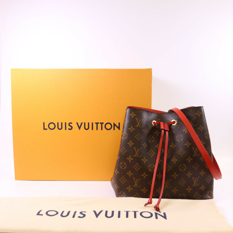 LOUIS VUITTON Monogram Neo Noe Bucket Bag金扣肩背袋Coquelicot-16