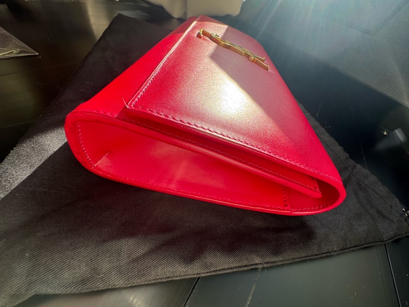 YSL SAINT LAURENT 326079  桃紅色 Logo 手拿包 晚宴包 手袋-10