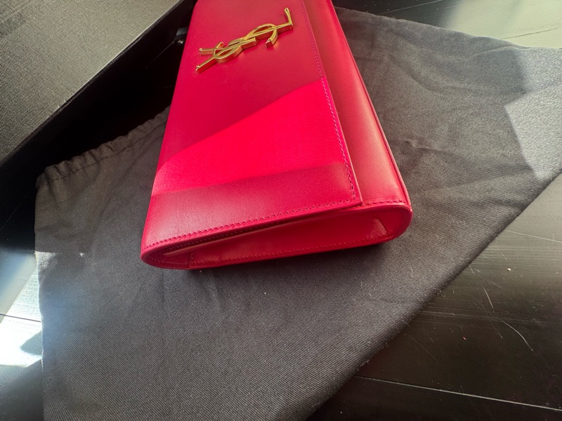 YSL SAINT LAURENT 326079  桃紅色 Logo 手拿包 晚宴包 手袋-11