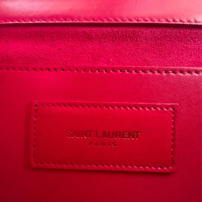 YSL SAINT LAURENT 326079  桃紅色 Logo 手拿包 晚宴包 手袋-4