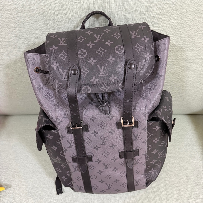 ®️Louis Vuitton Christopher MM Monogram Eclipse Reverse 帆布後背包-0