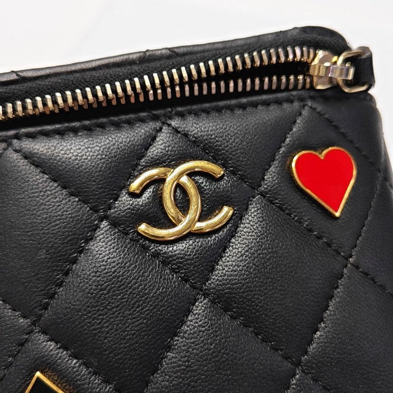 CHANEL黑色羊皮菱格紋絎縫單肩包斜挎包金色五金 晶片款-7