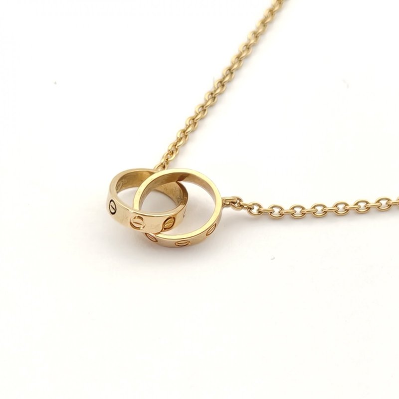 Cartier LOVE18K金雙環手鏈18K黃金S-M碼黃金手鍊／手環-2