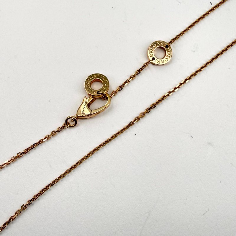 BVLGARI DIVASDREAM白母貝單鑽18K金小扇子項鏈18K玫瑰金/鑽石/白貝母項鏈玫瑰金項鍊-4