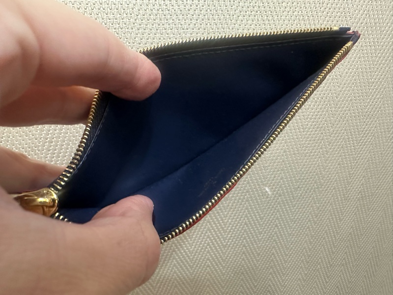 LV 海軍藍牛皮壓紋紅油邊三合一鍊包M64099-6