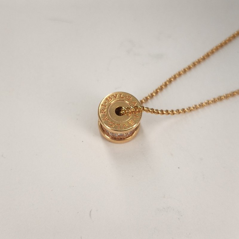 BVLGARI B.ZERO1小蠻腰項鏈滿鑽18K玫瑰金/鑽石項鏈玫瑰金鑽石/18K項鍊-2