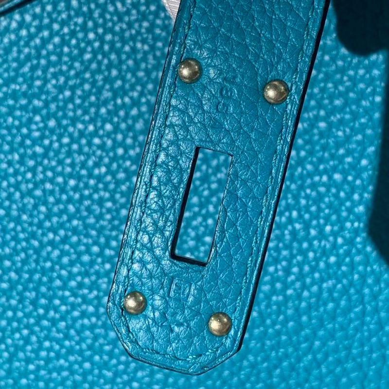 Hermes愛馬仕吉普賽28松石藍tc皮銀扣R刻 單肩斜挎包-8