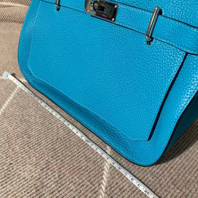 Hermes愛馬仕吉普賽28松石藍tc皮銀扣R刻 單肩斜挎包-13