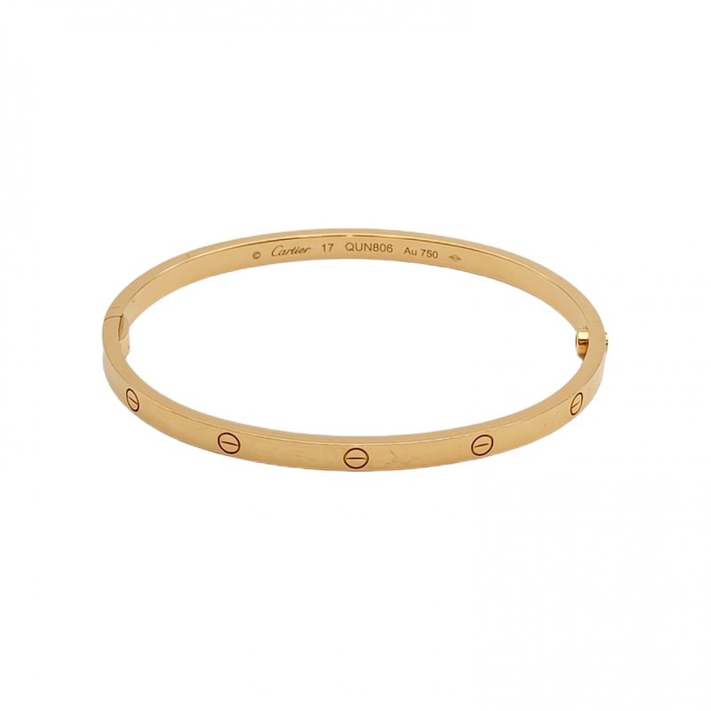 Cartier LOVE18K金窄版手鐲18K黃金17號黃金手鍊／手環-0