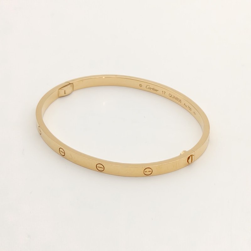 Cartier LOVE18K金窄版手鐲18K黃金17號黃金手鍊／手環-2