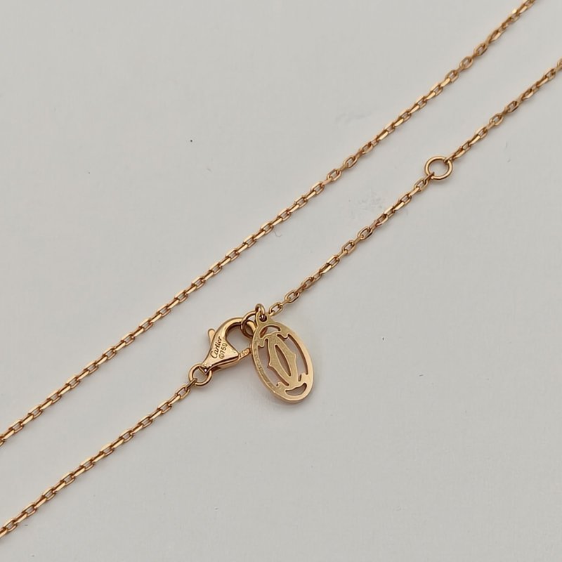 Cartier CARTIERD'AMOUR18K金單鑽18分大號款項鏈18K玫瑰金項鏈玫瑰金項鍊-3