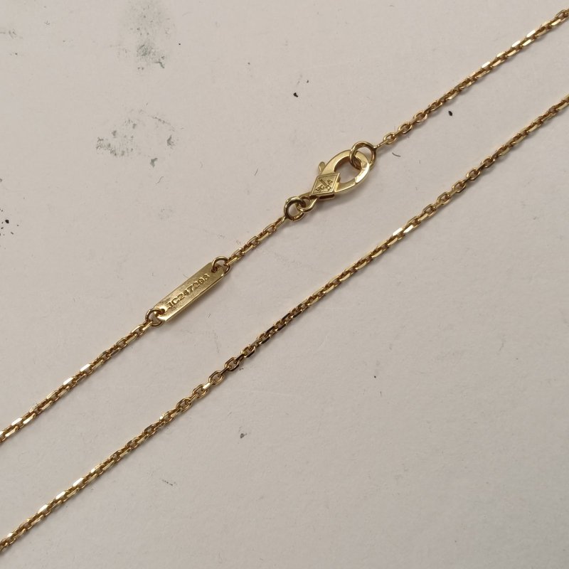 Van Cleef & Arpels VintageAlhambra中號單花項鏈新扣18K黃金/紅玉髓項鏈黃金項鍊-4